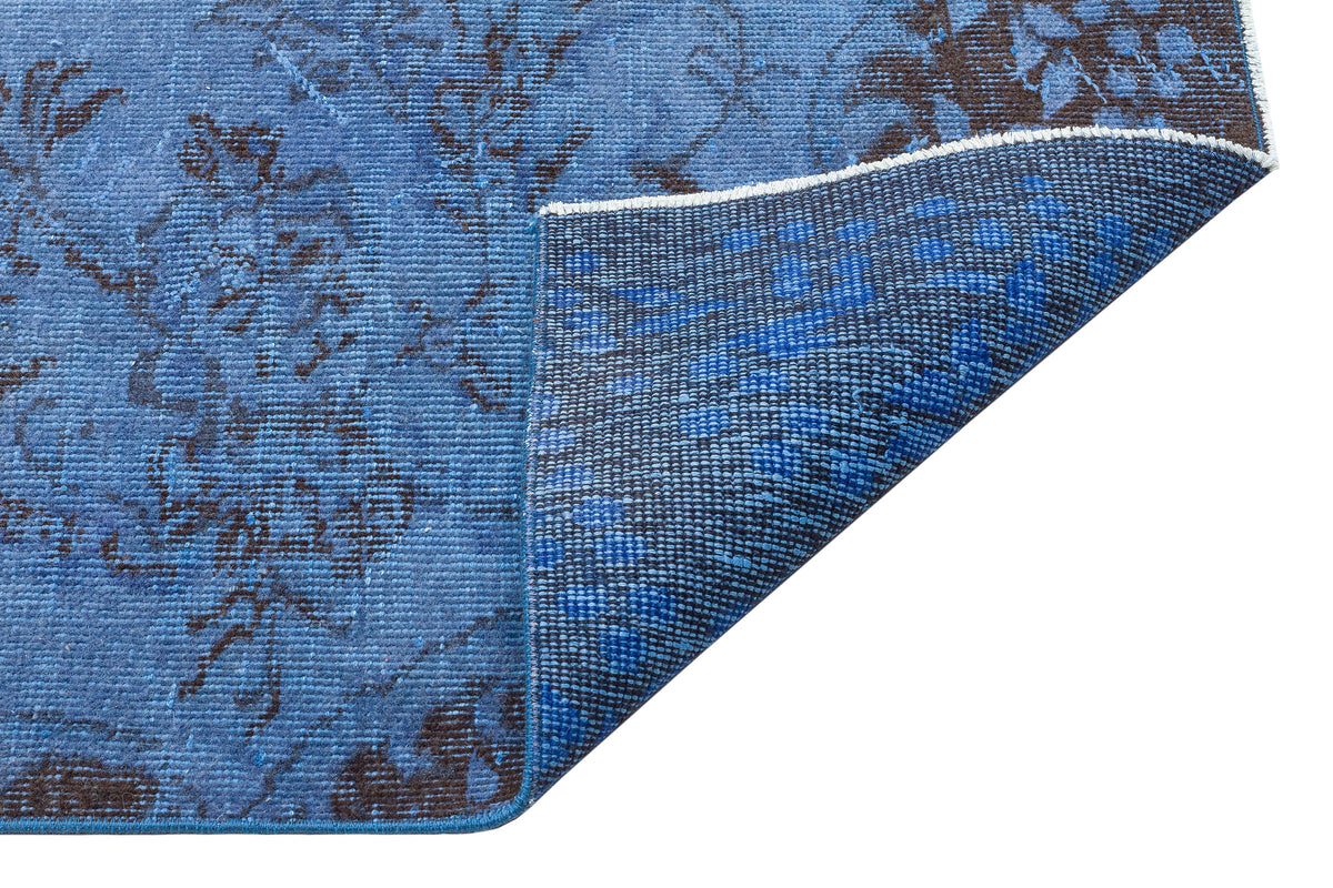 Traditional Design Stone Blue Over Dyed Vintage Rug 5&#39;1&#39;&#39; x 9&#39;3&#39;&#39; ft 154 x 282 cm