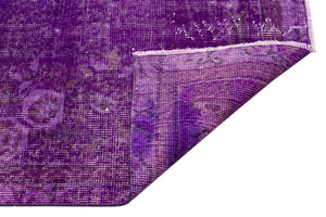 Purple Over Dyed Vintage Rug 4'12'' x 8'5'' ft 152 x 257 cm