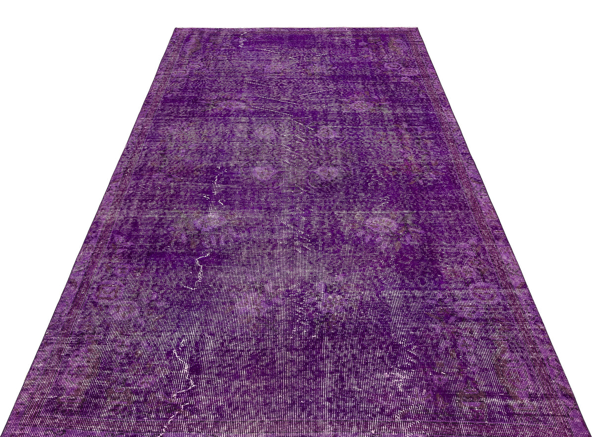 Purple Over Dyed Vintage Rug 4&#39;12&#39;&#39; x 8&#39;5&#39;&#39; ft 152 x 257 cm