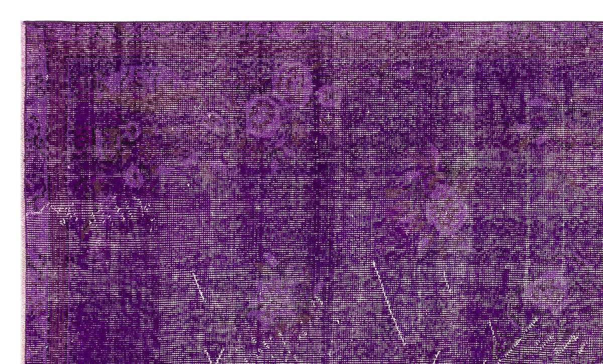 Purple Over Dyed Vintage Rug 4&#39;12&#39;&#39; x 8&#39;5&#39;&#39; ft 152 x 257 cm