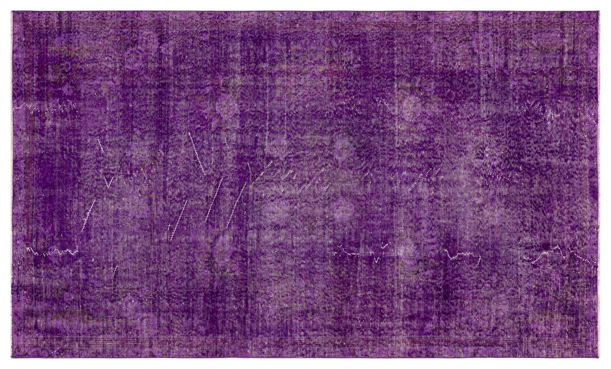 Purple Over Dyed Vintage Rug 4&#39;12&#39;&#39; x 8&#39;5&#39;&#39; ft 152 x 257 cm