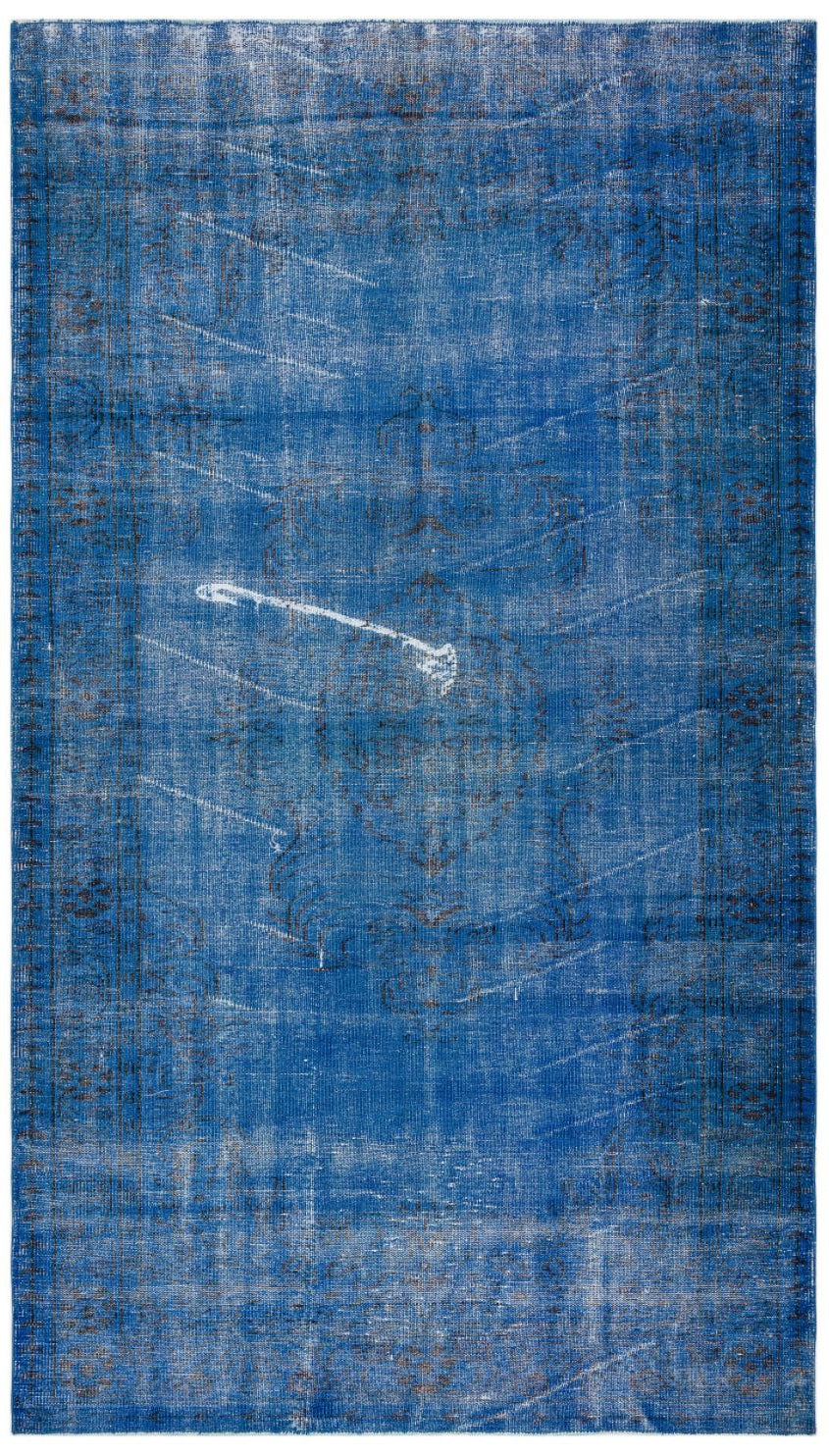 Traditional Design Blue Over Dyed Vintage Rug 5&#39;6&#39;&#39; x 9&#39;8&#39;&#39; ft 168 x 294 cm