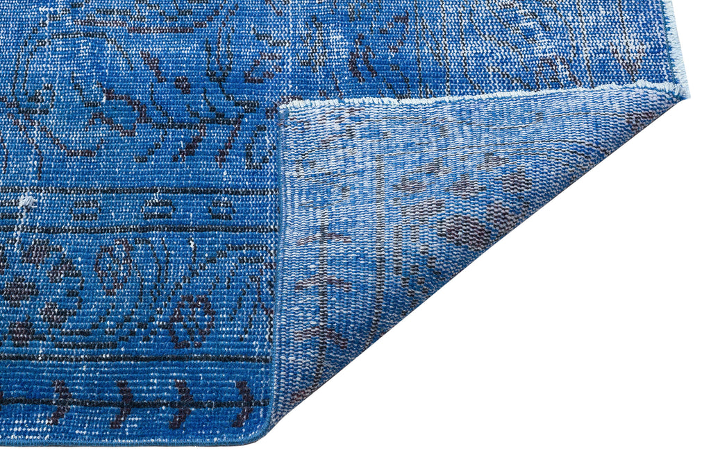 Traditional Design Blue Over Dyed Vintage Rug 5'6'' x 9'8'' ft 168 x 294 cm
