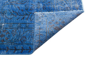 Traditional Design Blue Over Dyed Vintage Rug 5'6'' x 9'8'' ft 168 x 294 cm