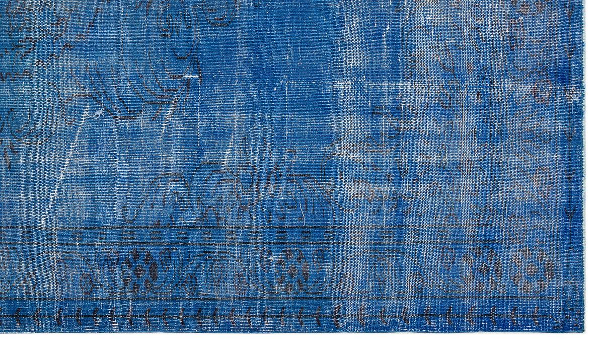 Traditional Design Blue Over Dyed Vintage Rug 5&#39;6&#39;&#39; x 9&#39;8&#39;&#39; ft 168 x 294 cm