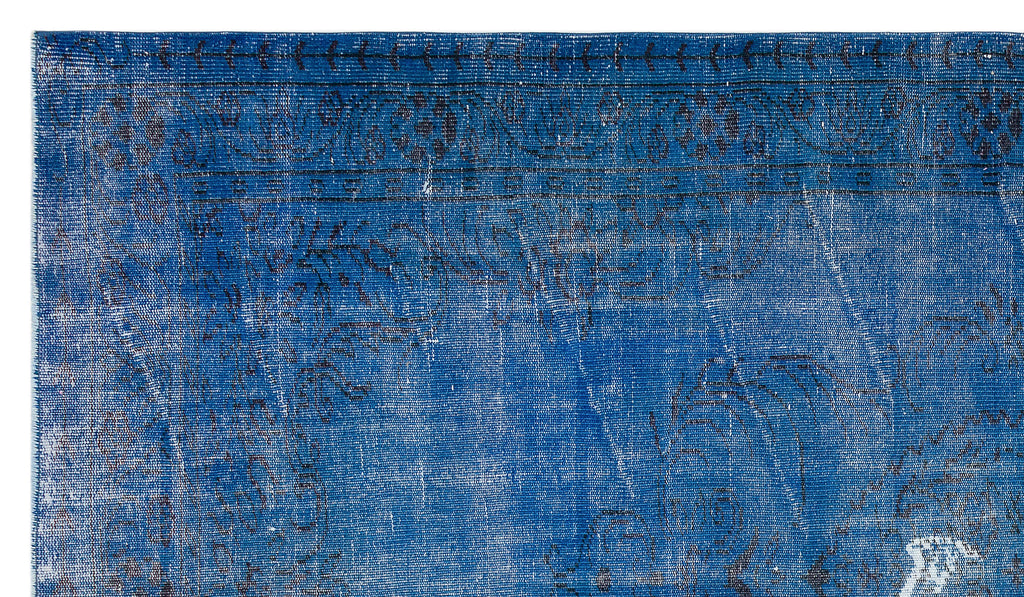 Traditional Design Blue Over Dyed Vintage Rug 5'6'' x 9'8'' ft 168 x 294 cm