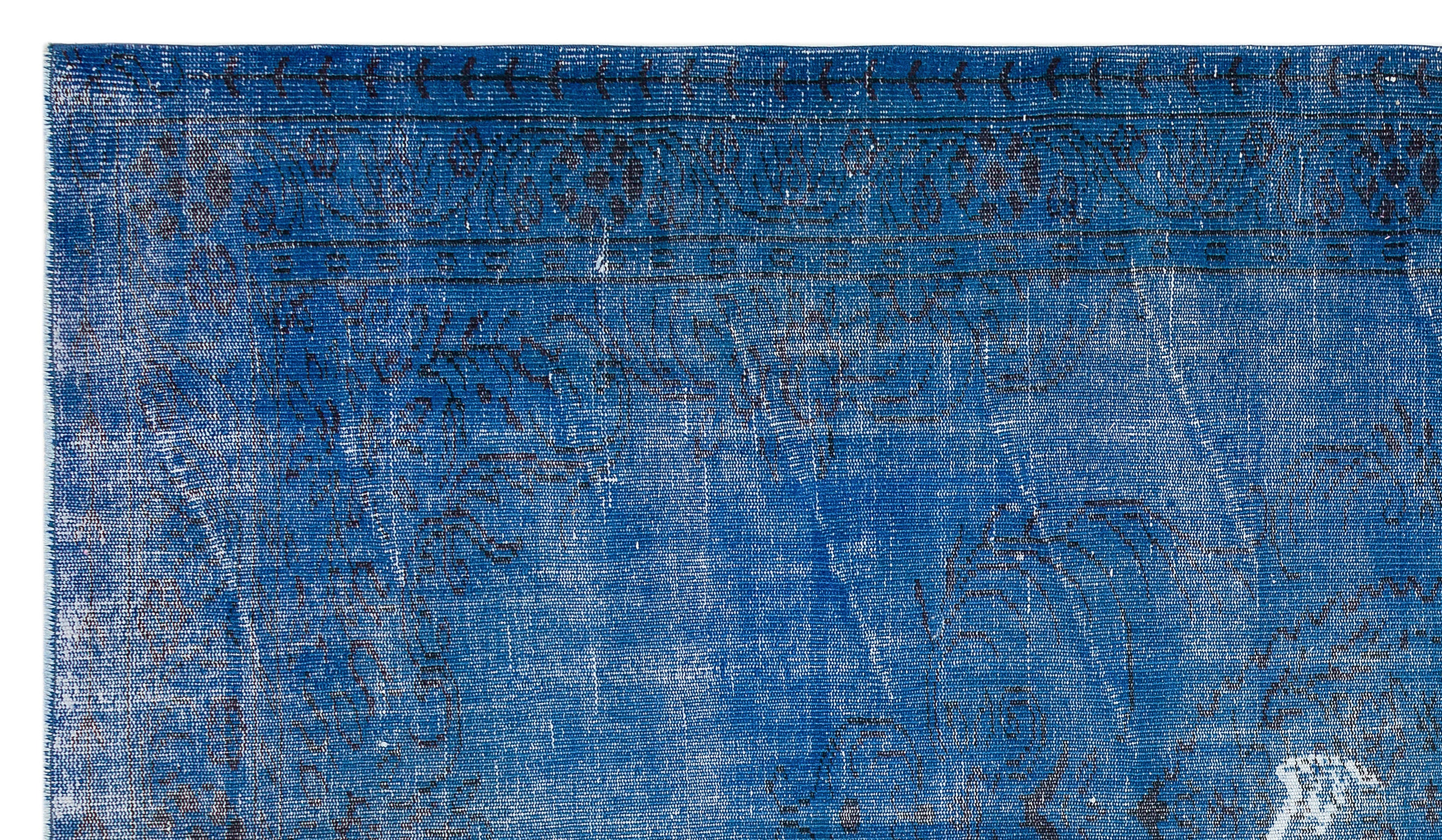 Traditional Design Blue Over Dyed Vintage Rug 5'6'' x 9'8'' ft 168 x 294 cm