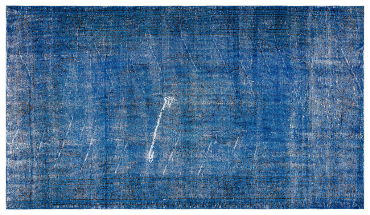Traditional Design Blue Over Dyed Vintage Rug 5&#39;6&#39;&#39; x 9&#39;8&#39;&#39; ft 168 x 294 cm