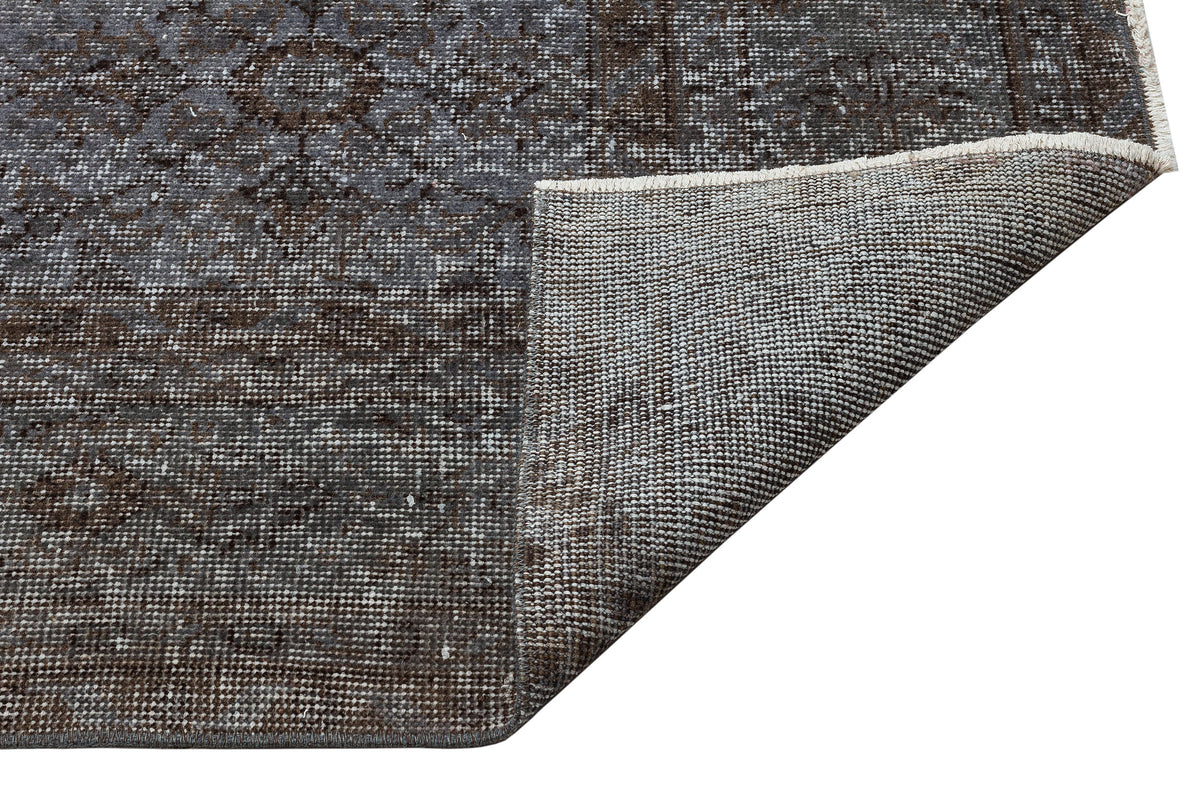 Retro Design Gray Over Dyed Vintage Rug 7&#39;2&#39;&#39; x 10&#39;10&#39;&#39; ft 219 x 330 cm