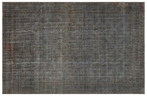 Retro Design Gray Over Dyed Vintage Rug 7'2'' x 10'10'' ft 219 x 330 cm