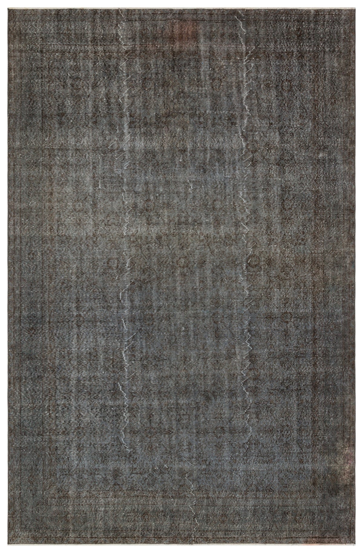 Retro Design Gray Over Dyed Vintage Rug 7&#39;2&#39;&#39; x 10&#39;10&#39;&#39; ft 219 x 330 cm