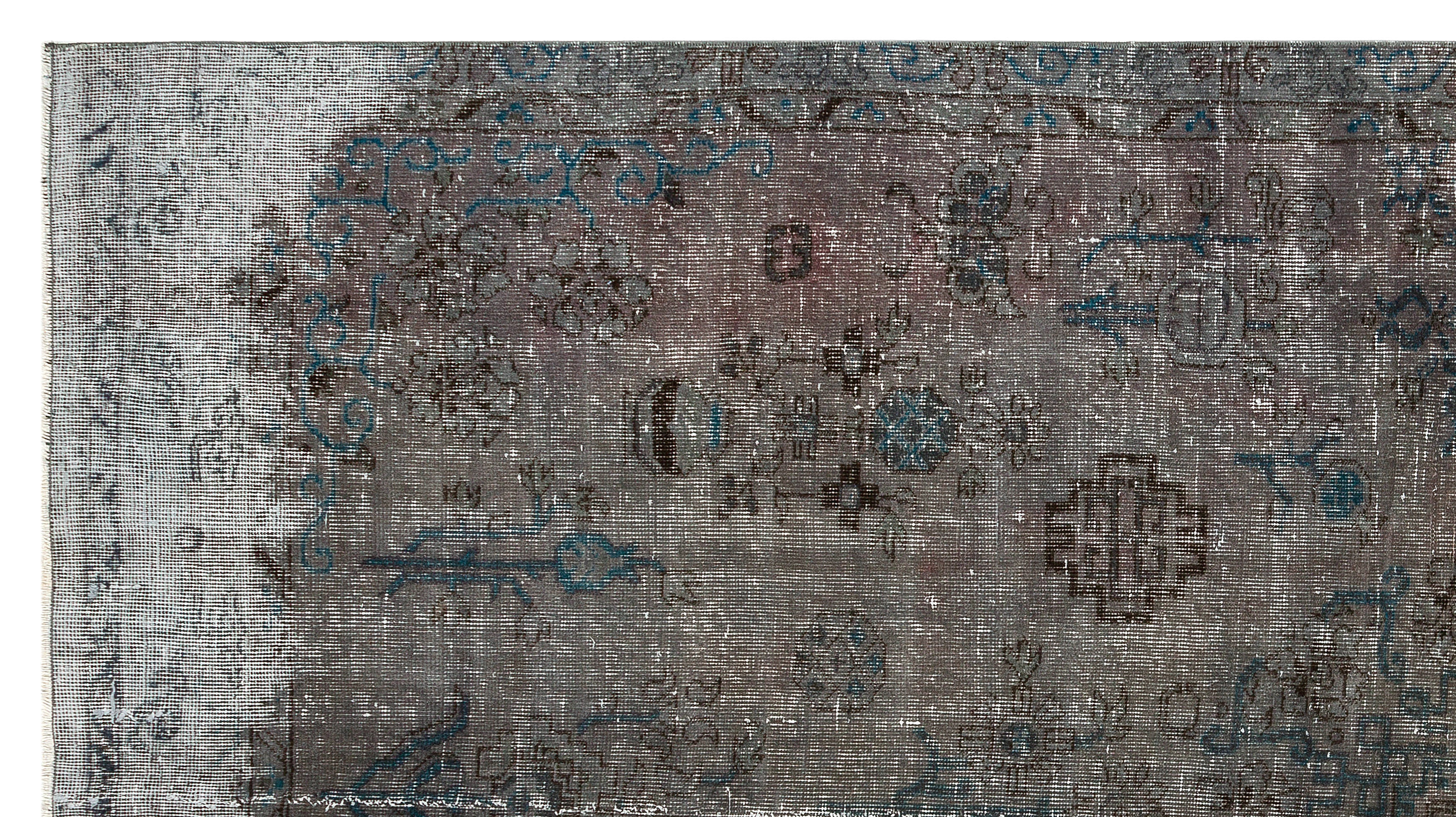 Retro Design Gray Over Dyed Vintage Rug 5'5'' x 9'9'' ft 166 x 298 cm