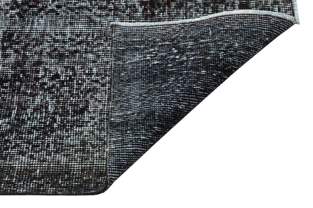Black Over Dyed Vintage Rug 5'5'' x 9'2'' ft 165 x 280 cm