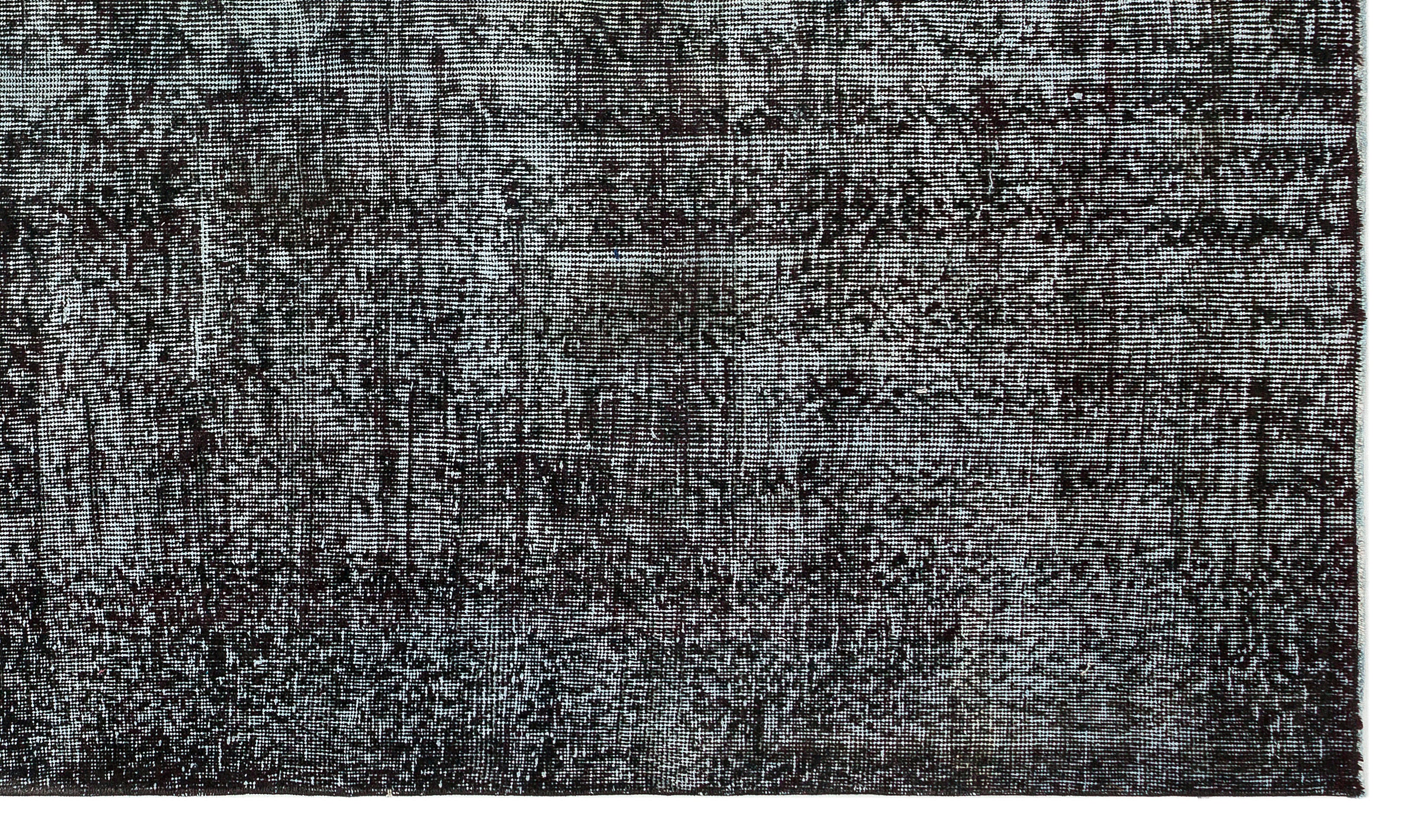 Black Over Dyed Vintage Rug 5'5'' x 9'2'' ft 165 x 280 cm