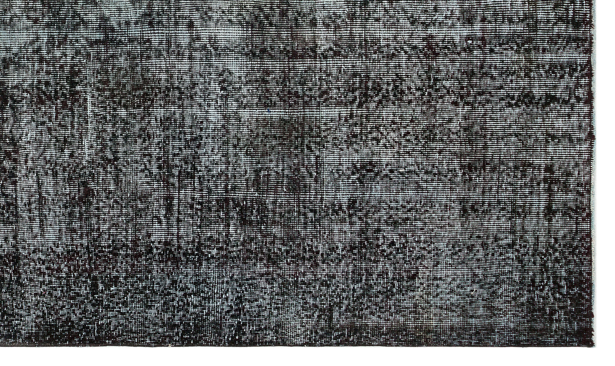 Black Over Dyed Vintage Rug 5&#39;5&#39;&#39; x 9&#39;2&#39;&#39; ft 165 x 280 cm