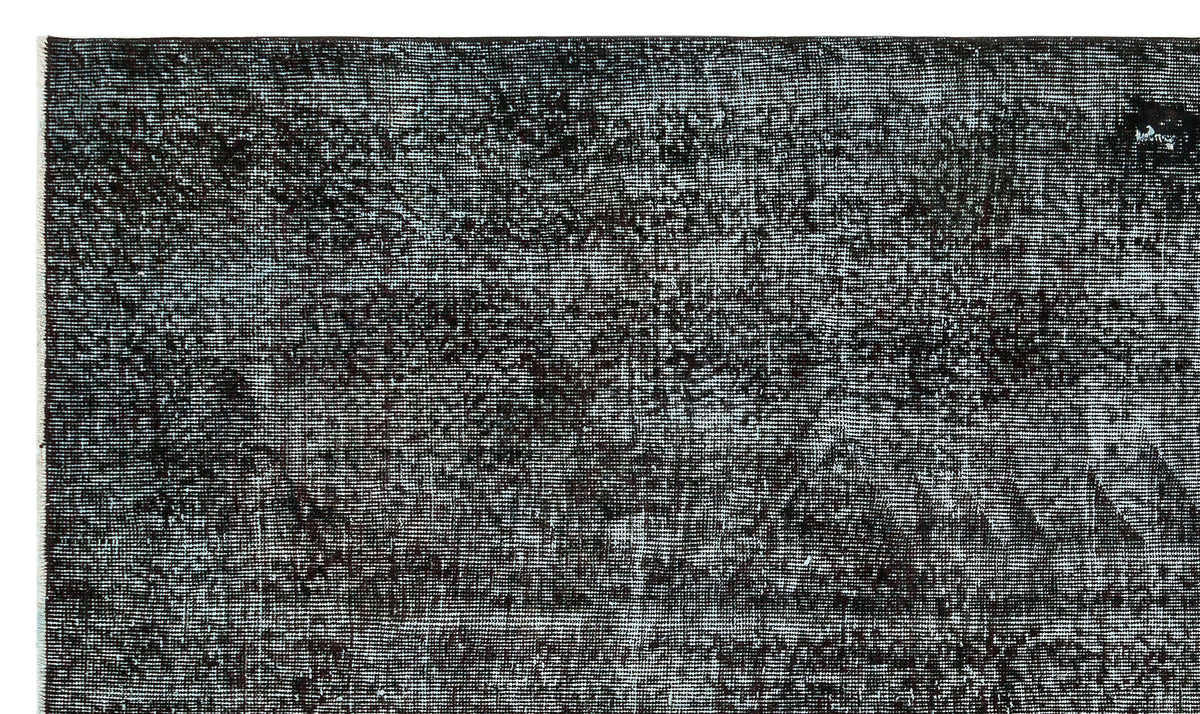 Black Over Dyed Vintage Rug 5&#39;5&#39;&#39; x 9&#39;2&#39;&#39; ft 165 x 280 cm