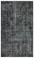 Black Over Dyed Vintage Rug 5'5'' x 9'2'' ft 165 x 280 cm