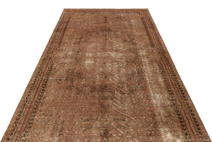 Traditional Design Brown Over Dyed Vintage Rug 5'5'' x 8'9'' ft 165 x 266 cm