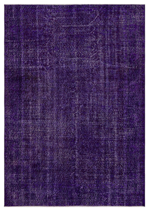 Purple Over Dyed Vintage Rug 5'3'' x 7'8'' ft 160 x 233 cm