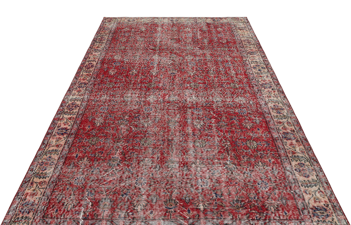 Retro Design Naturel Over Dyed Vintage Rug 5&#39;7&#39;&#39; x 8&#39;6&#39;&#39; ft 170 x 259 cm