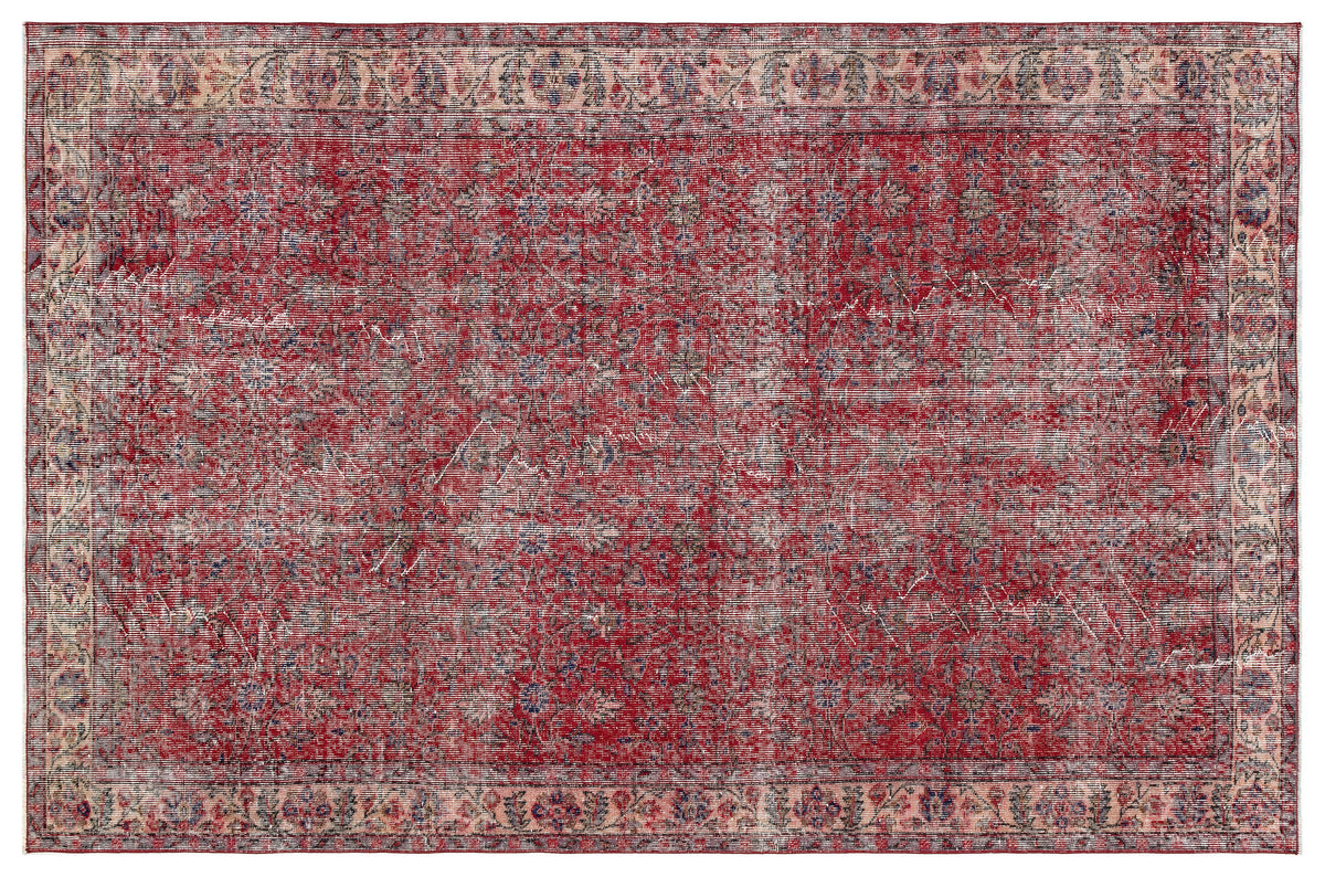 Retro Design Naturel Over Dyed Vintage Rug 5&#39;7&#39;&#39; x 8&#39;6&#39;&#39; ft 170 x 259 cm