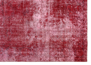 Red Over Dyed Vintage Rug 5'9'' x 7'11'' ft 175 x 242 cm