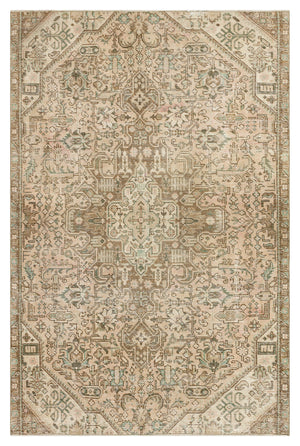 Beige Over Dyed Vintage XLarge Rug 4'9'' x 7'3'' ft 145 x 220 cm