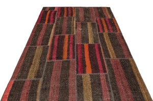 Naturel Over Dyed Kilim Patchwork Unique Rug 5'3'' x 7'7'' ft 159 x 231 cm