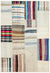 Striped Over Dyed Kilim Patchwork Unique Rug 5'3'' x 7'7'' ft 159 x 231 cm