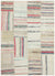Striped Over Dyed Kilim Patchwork Unique Rug 5'3'' x 7'2'' ft 161 x 219 cm