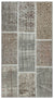 Gray Over Dyed Patchwork Unique Rug 2'7'' x 4'10'' ft 80 x 148 cm