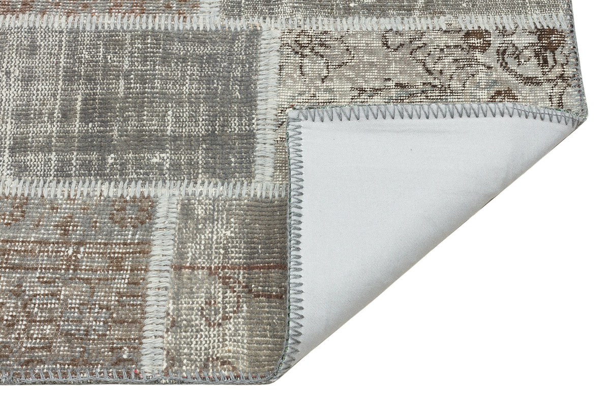 Gray Over Dyed Patchwork Unique Rug 2&#39;7&#39;&#39; x 4&#39;10&#39;&#39; ft 80 x 148 cm