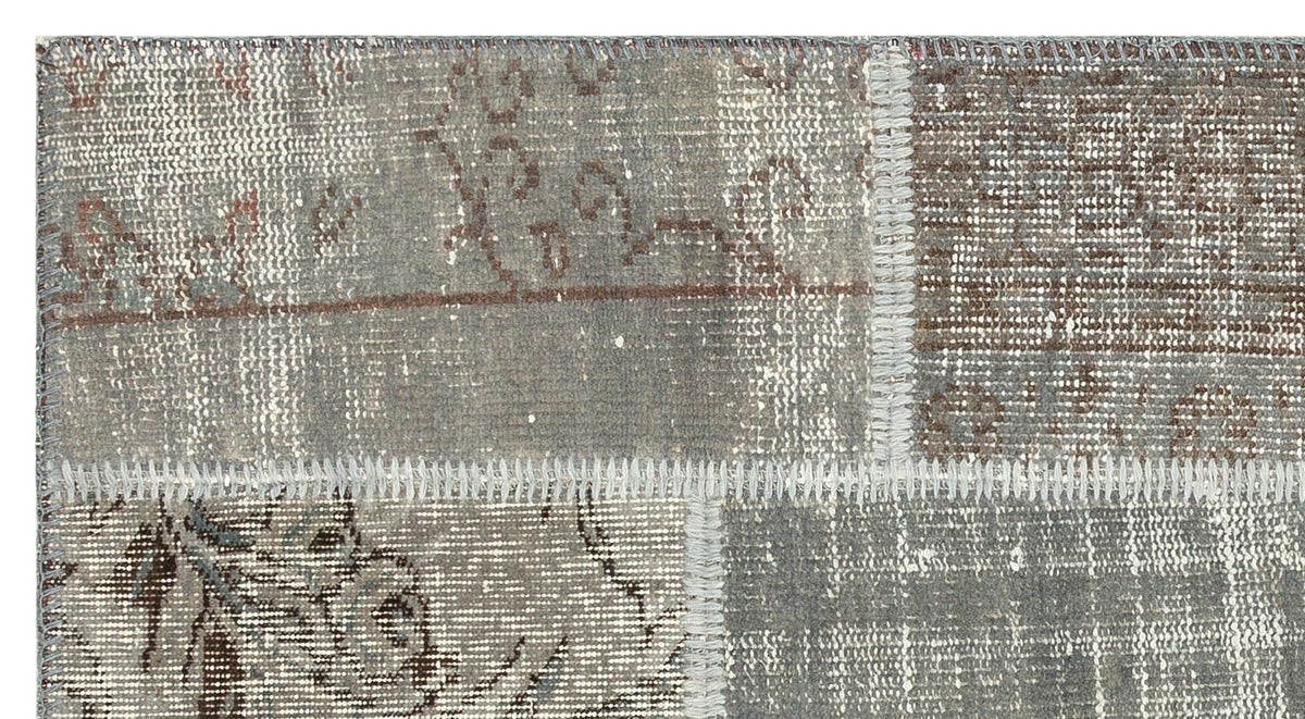 Gray Over Dyed Patchwork Unique Rug 2&#39;7&#39;&#39; x 4&#39;10&#39;&#39; ft 80 x 148 cm