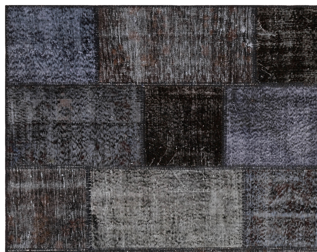 Gray Over Dyed Patchwork Unique Rug 7&#39;10&#39;&#39; x 9&#39;10&#39;&#39; ft 240 x 300 cm