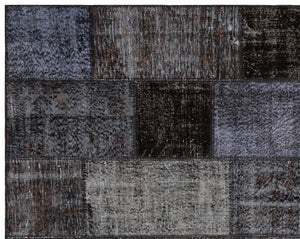 Gray Over Dyed Patchwork Unique Rug 7'10'' x 9'10'' ft 240 x 300 cm