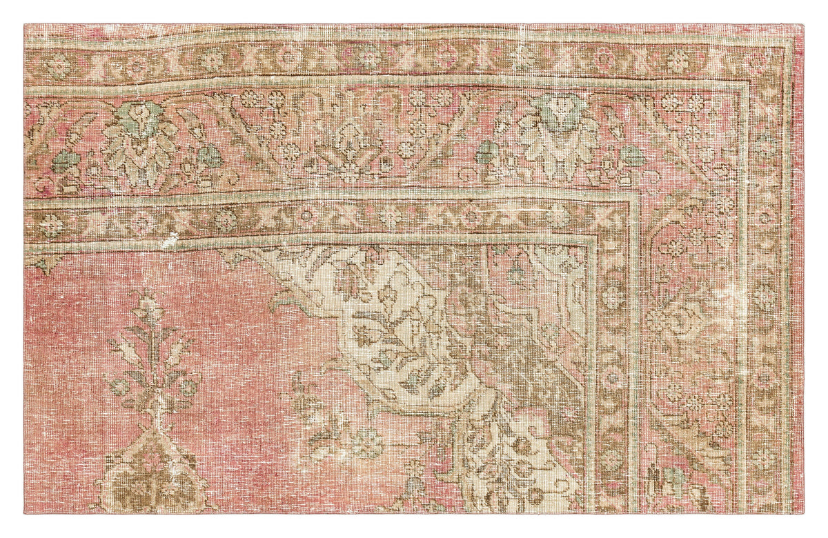 Beige Over Dyed Vintage XLarge Rug 3&#39;8&#39;&#39; x 5&#39;8&#39;&#39; ft 111 x 173 cm