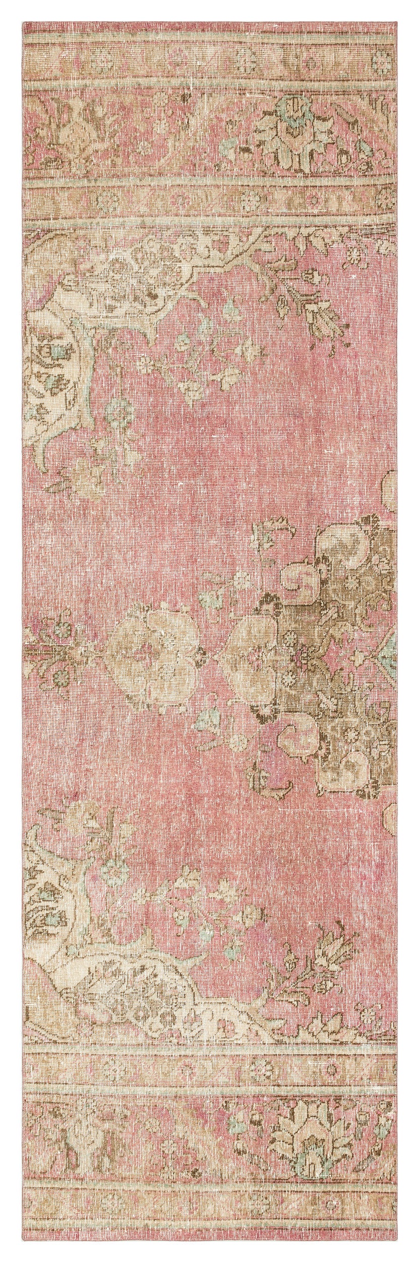 Beige Over Dyed Vintage XLarge Rug 3&#39;1&#39;&#39; x 9&#39;7&#39;&#39; ft 93 x 293 cm