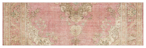 Beige Over Dyed Vintage XLarge Rug 3'1'' x 9'7'' ft 93 x 293 cm