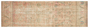 Beige Over Dyed Vintage XLarge Rug 3'10'' x 12'10'' ft 116 x 391 cm