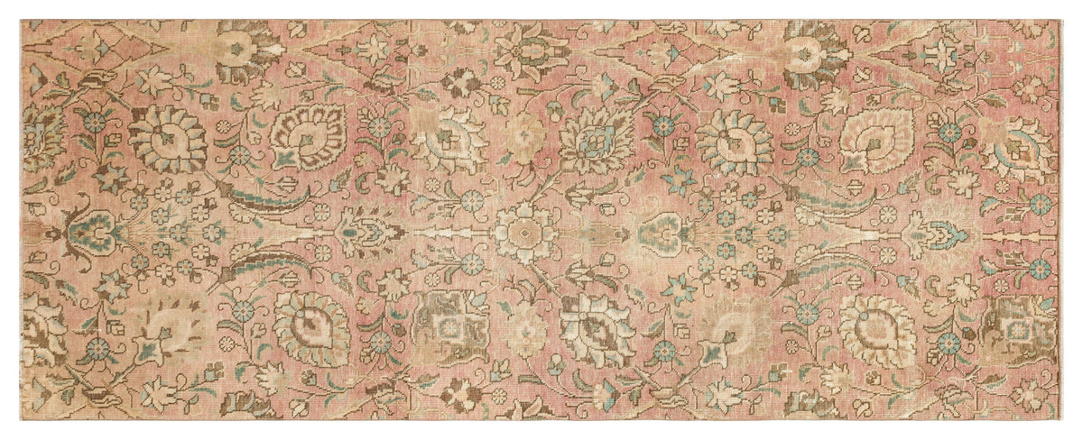 Beige Over Dyed Vintage XLarge Rug 3&#39;7&#39;&#39; x 9&#39;1&#39;&#39; ft 110 x 276 cm