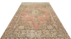 Beige Over Dyed Vintage XLarge Rug 6'2'' x 9'5'' ft 188 x 287 cm