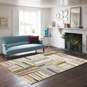 Striped Over Dyed Rug | Kilim Patchwork | Turkish Rug | Hand Weaving Rug  | Bedroom Rug | Wool Rug | Vintage Rug | Tumbled Rug  | Naturel Rug | Boho Rug I Colored Rug I 5'2'' x 7'7'' ft 157 x 232 cm