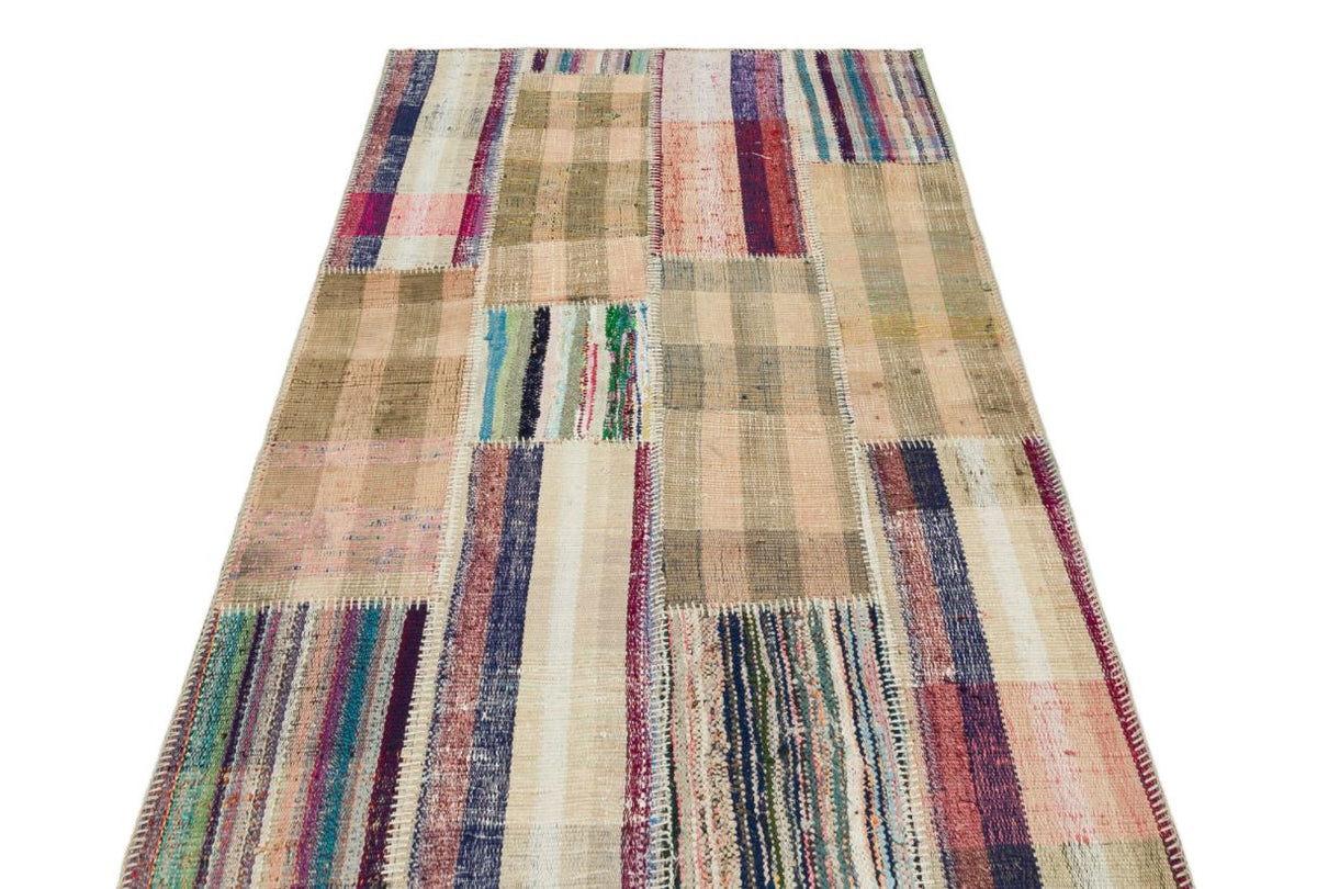 Striped Patchwork Kilim Rug 3&#39;8&#39;&#39; x 5&#39;9&#39;&#39; ft 113 x 174 cm