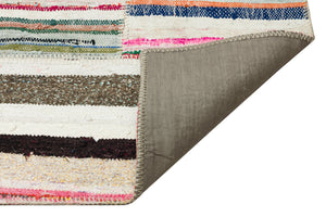 Striped Over Dyed Kilim Patchwork Unique Rug 4'11'' x 7'9'' ft 151 x 235 cm