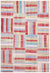 Striped Over Dyed Kilim Patchwork Unique Rug 5'2'' x 7'7'' ft 157 x 232 cm
