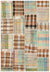 Striped Over Dyed Kilim Patchwork Unique Rug 4'9'' x 6'12'' ft 146 x 213 cm