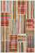 Striped Over Dyed Kilim Patchwork Unique Rug 4'11'' x 7'7'' ft 149 x 230 cm