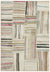 Striped Over Dyed Kilim Patchwork Unique Rug 4'11'' x 7'1'' ft 150 x 215 cm