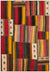 Striped Over Dyed Kilim Patchwork Unique Rug 5'2'' x 7'6'' ft 158 x 228 cm