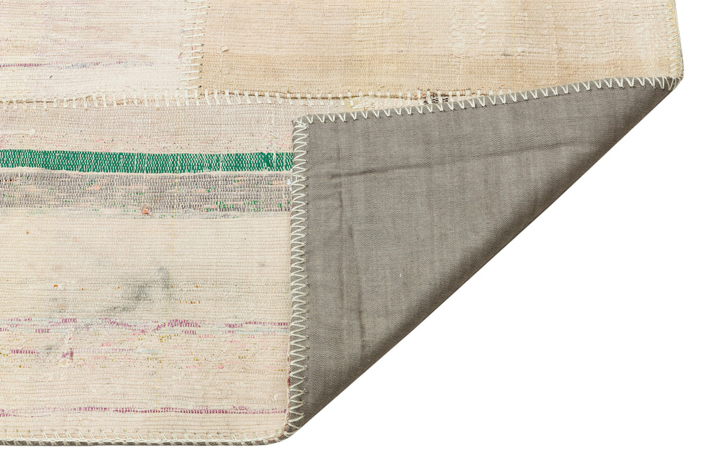 Striped Over Dyed Kilim Patchwork Unique Rug 4'11'' x 7'1'' ft 149 x 215 cm